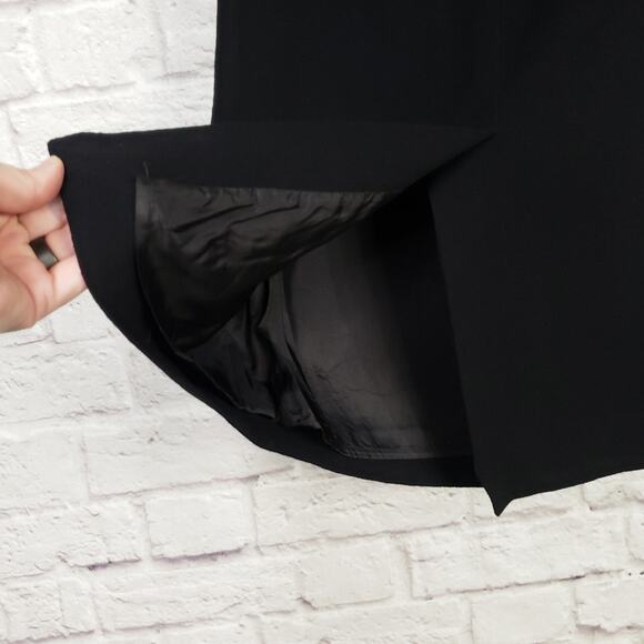 Moschino Cheap And Chic Black Wool A-Line Skirt Back Vent Side Zip Italy Sz US 8 - Picture 11 of 14